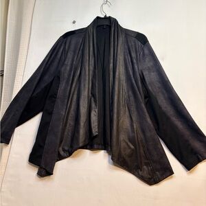 Black Draped Open-Front Women's Jacket